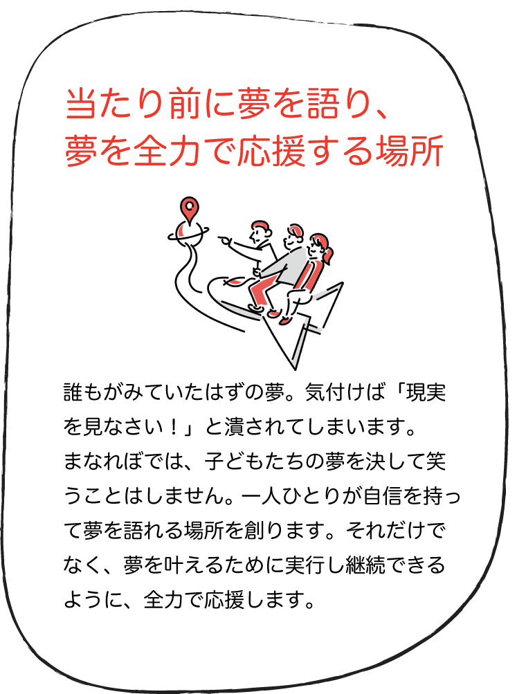 当たり前に夢を語り、夢を全力で応援する場所